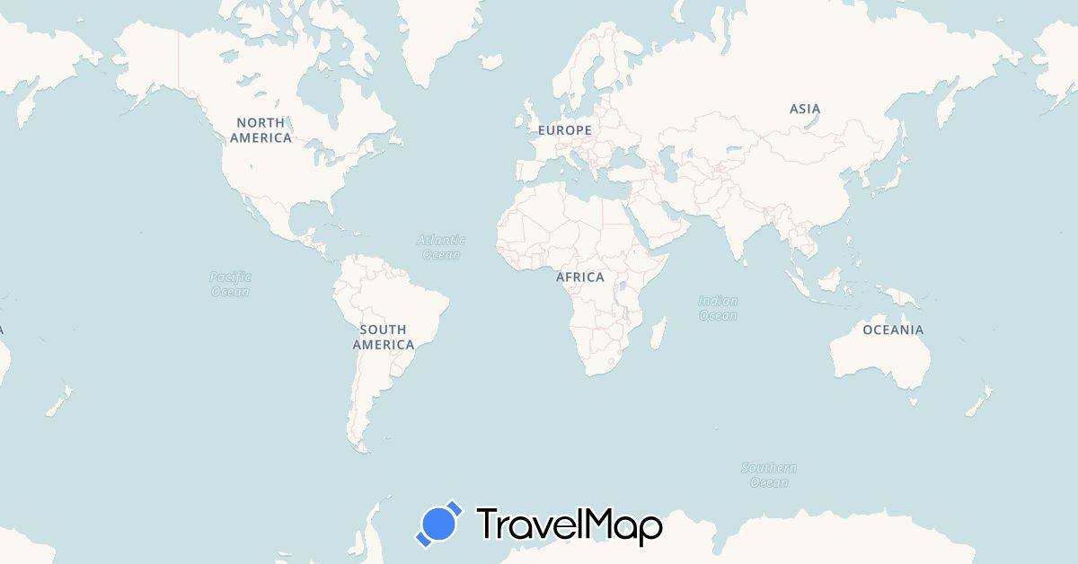 TravelMap itinerary: driving, bus, plane, train, hiking, boat, hitchhiking in Argentina, Bolivia, Chile, France, Indonesia, Japan, Malaysia, New Zealand, Paraguay, Singapore, Thailand, Uruguay (Asia, Europe, Oceania, South America)